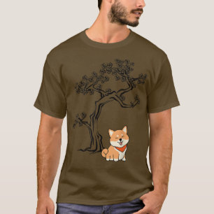 Camiseta Shiba Inu Perro japonés cerezo flor Sakura