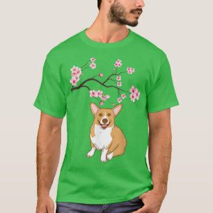 Camiseta Shiba Inu Perro japonés florecimiento de cerezo Sa