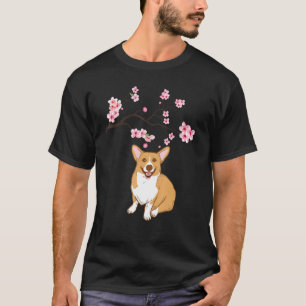 Camiseta Shiba Inu Perro japonés florecimiento de cerezo Sa