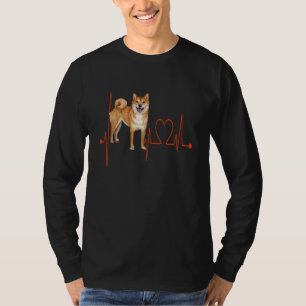 Camiseta Shiba Inu Perro Japonés Latido Del Corazón EKG Mis