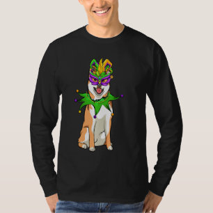 Camiseta Shiba Inu Perro Mardi Gras Mask Gorra Bebe Funny C