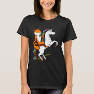 Camiseta Shiba Inu perro montando Chicas divertidos de Unic