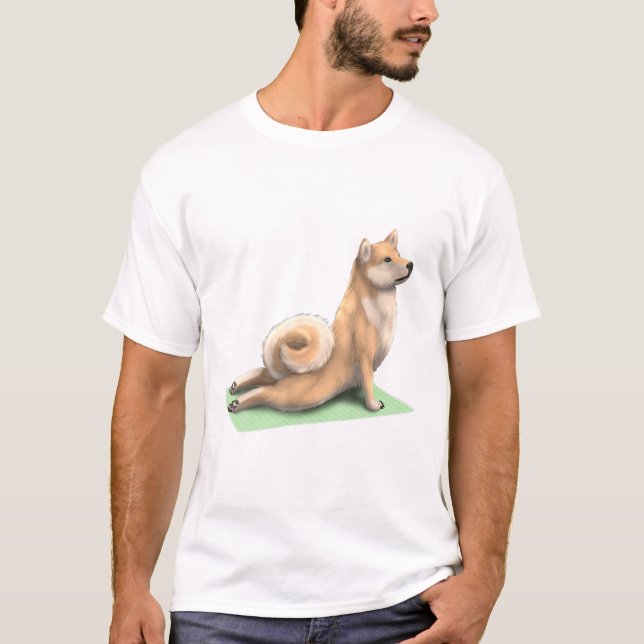 Camiseta Shiba Inu Perro Yoga Pose Meditación Zen Workout E (Anverso)
