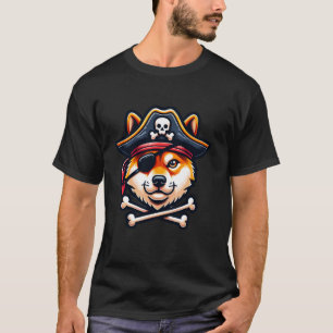 Camiseta Shiba Inu Pirate Costume calavera cruz Perro Amor
