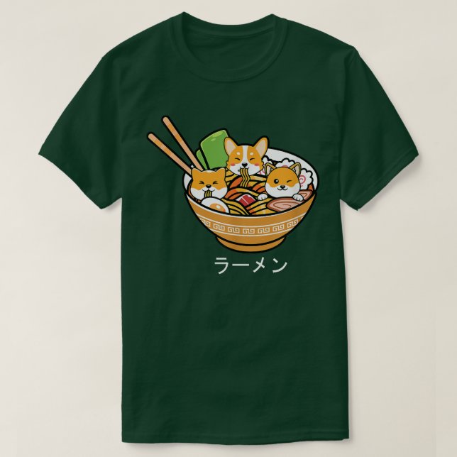 Camiseta Shiba Inu Ramen Anime Kawaii Neko Gift 1533 (Diseño del anverso)