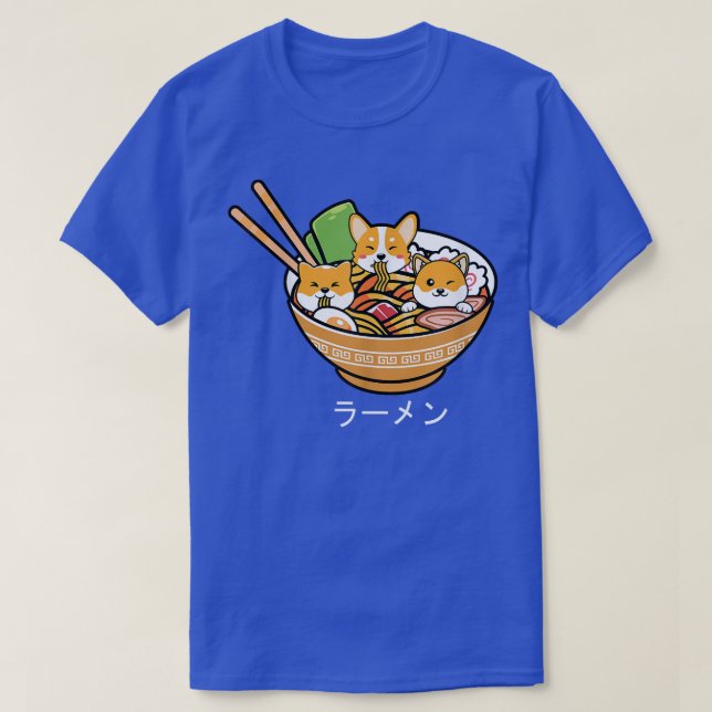 Camiseta Shiba Inu Ramen Anime Kawaii Neko regalo para adol (Diseño del anverso)