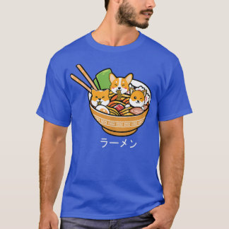 Camiseta Shiba Inu Ramen Anime Kawaii Neko regalo para adol
