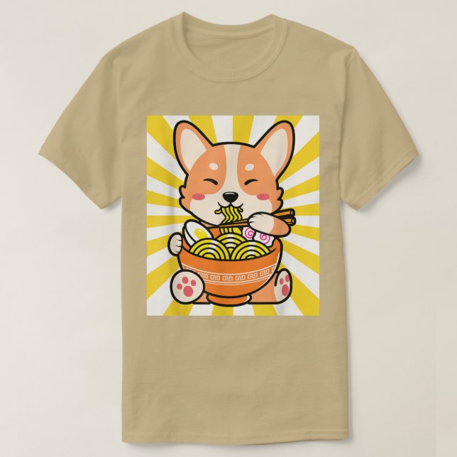 Camiseta Shiba Inu Ramen Anime Kawaii regalo adolescente li (Diseño del anverso)