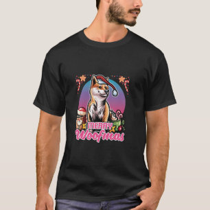Camiseta Shiba Inu Santa Claus Café Mug Feliz Navidad D
