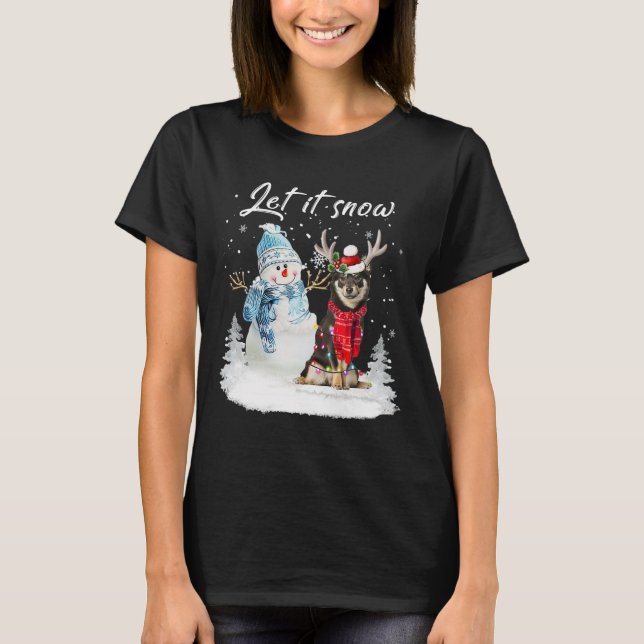 Camiseta Shiba Inu Santa Dog Navidades Snowman Xmas Pajama (Anverso)