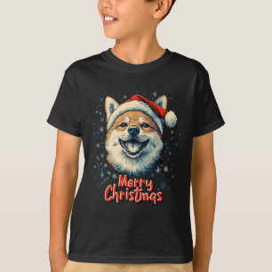 Camiseta Shiba Inu Santa Hat Feliz Navidad Perro amante