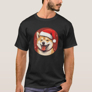 Camiseta Shiba Inu Santa Hat Graciosa Navidad Mamá Papá Ama