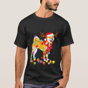 Camiseta Shiba Inu Santa Hat Xmas Árbol ilumina a Perro Lov