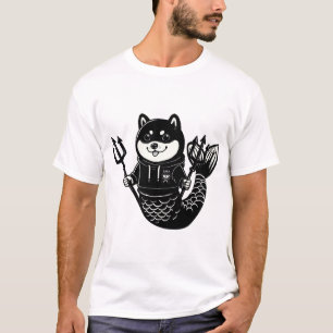 Camiseta Shiba Inu Sirena con Tridentes