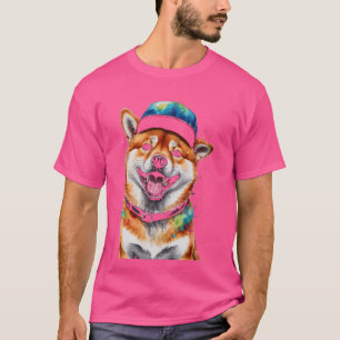 Camiseta Shiba Inu Snapback Cap Dog Gracioso Arte Animal