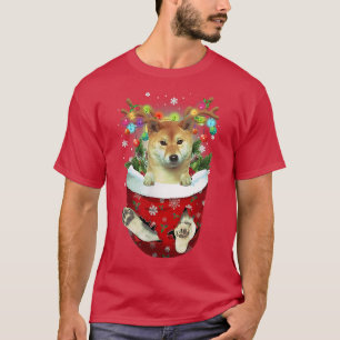 Camiseta Shiba Inu Snow Pocket Dogs Christmas Pocket