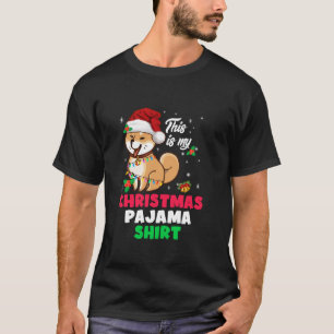 Camiseta Shiba Inu Tree Ilumina Perro Este Es Mi Navidad Pa