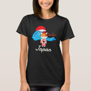 Camiseta Shiba Inu Uni Bandera de Perro Onda De Flor De Kim