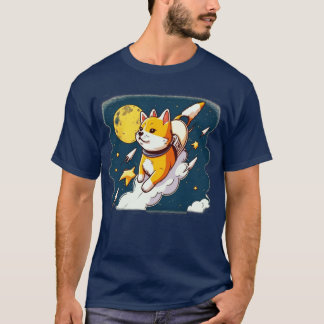 Camiseta shiba inu volando al espacio con un cohete10