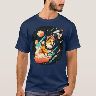 Camiseta shiba inu volando al espacio con un cohete2