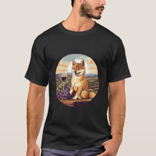 Camiseta Shiba Inu Wine Funny Dog Vineyard