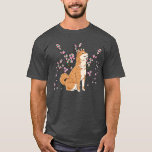 Camiseta Shiba Inu with Beautiful Sakura Cherry Blossoms