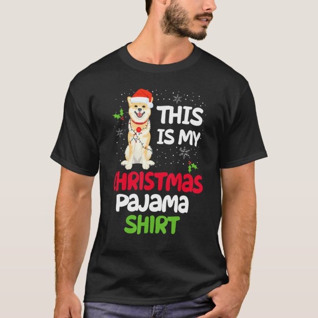 Camiseta Shiba Inu Xmas Este Es Mi Navidad Pajama Shiba D (Anverso)