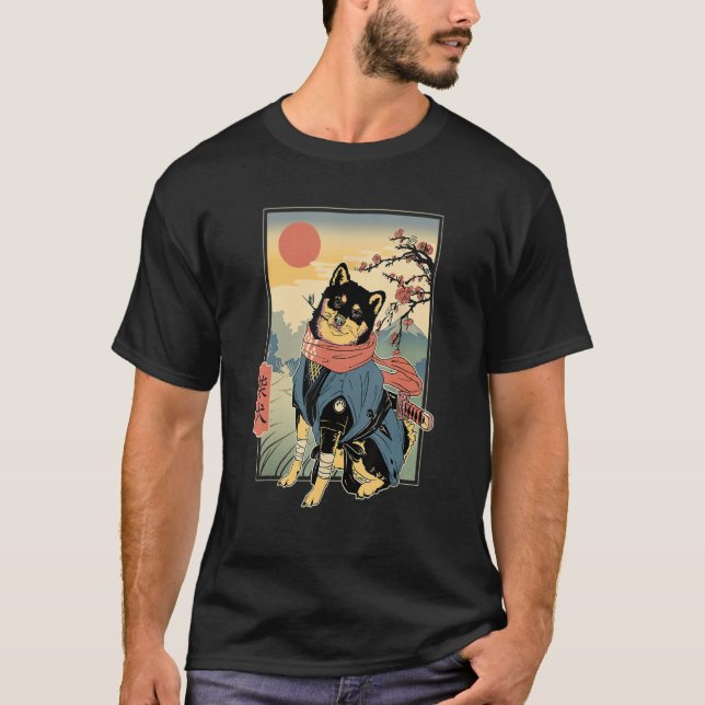 Camiseta Shiba Ninja Samurai Dogs Pet Days For Friends Fami (Anverso)