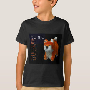 Camiseta Shiba Puppy 3D Digital Art Dog Year 2018 Niños Tee