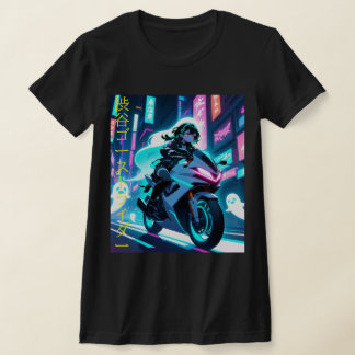 Camiseta 'Shibuya Ghost Rider' - Ciberpunk Neon Spirit