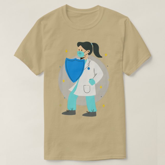 Camiseta Shield Bearing healthcare worker hero (Diseño del anverso)