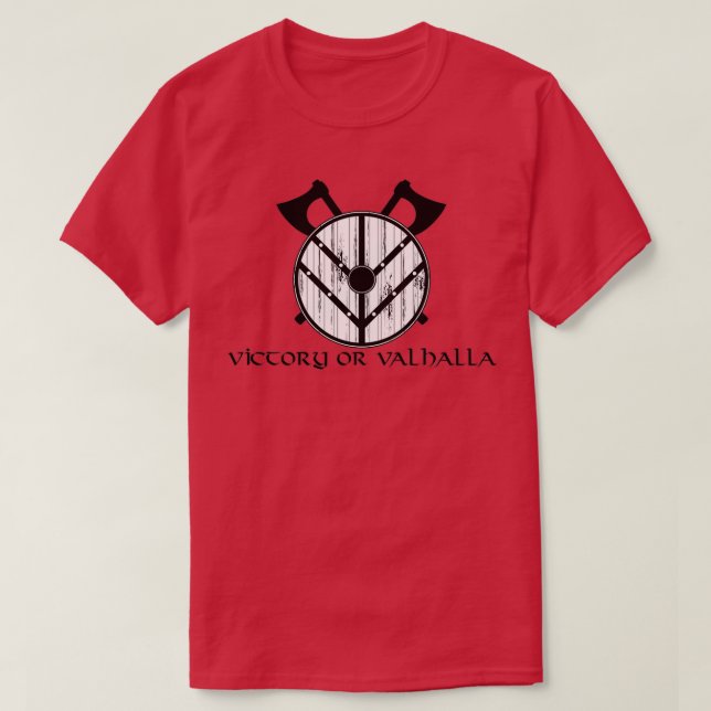 Camiseta Shield Vikings Ax Valhalla (Diseño del anverso)