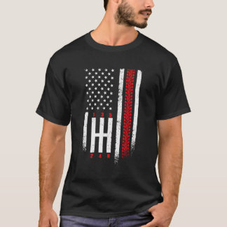 Camiseta Shift Mechans Race Car Bandera Americana Julio 4
