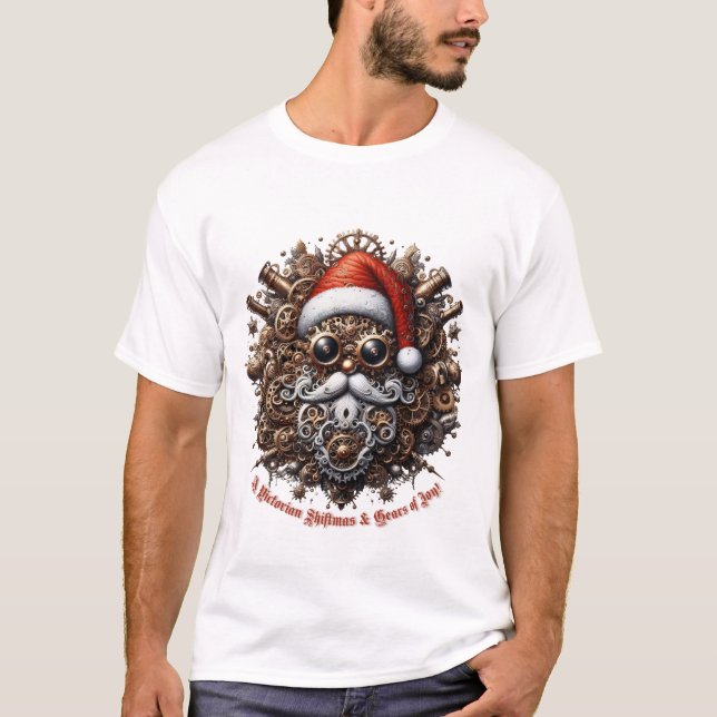 Camiseta Shiftmas victorianas: engranajes, vapor y pulgas d (Anverso)