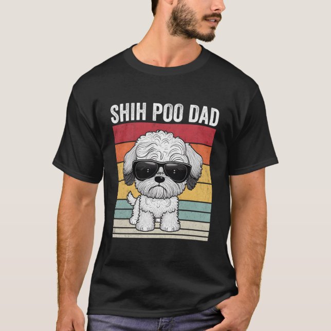 Camiseta Shih Poo Dad Vintage Shih Poo (Anverso)