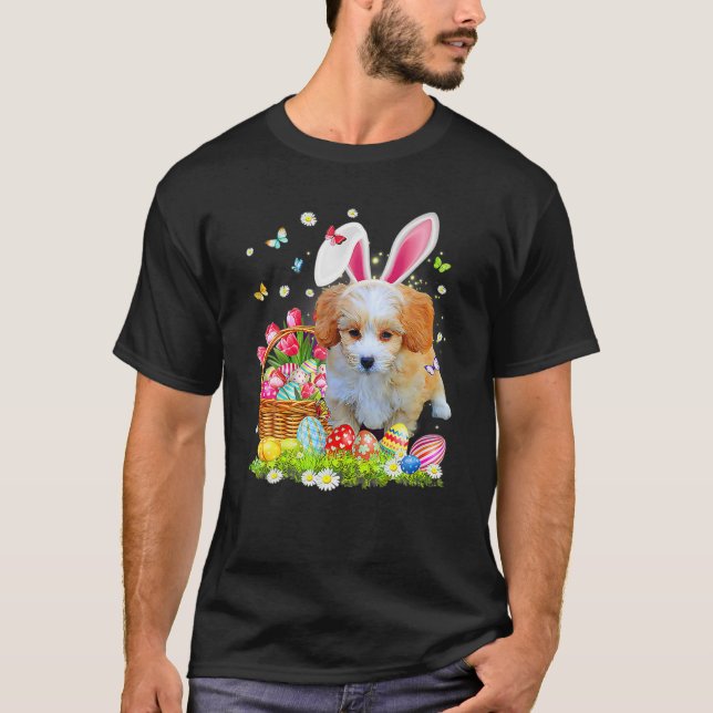 Camiseta Shih Poo Dog Ear Easter Eggs Funny Easter Day (Anverso)