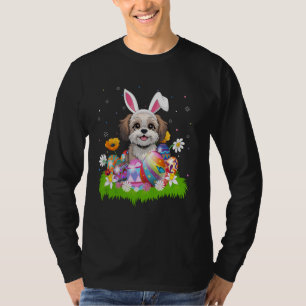 Camiseta Shih Poo Dog Easter Huevo de Semana Santa Caza Con