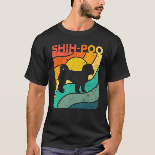 Camiseta Shih Poo Vintage Sunset Mom Dad