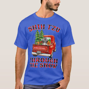 Camiseta Shih Tzu A Través Del Camión De Navidades De Nieve