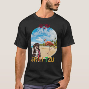 Camiseta Shih Tzu & amp Flamingo Se Relaja En Verano
