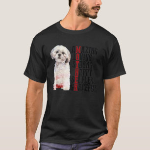 Camiseta Shih Tzu Asombroso Amor Fuerte Feliz Grac Desinter