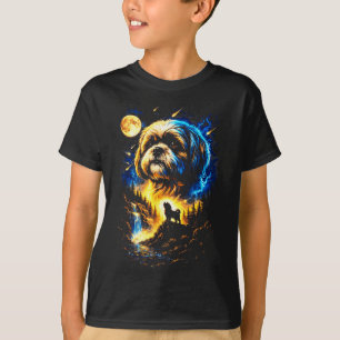 Camiseta Shih tzu aullando a la luna vintage 90s perro dive