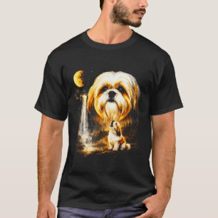 Camiseta Shih tzu aullando a la luna vintage 90s perro dive