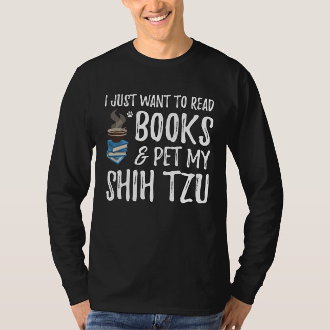 Camiseta Shih Tzu Avid Book Reader  Dog Mom (Anverso)