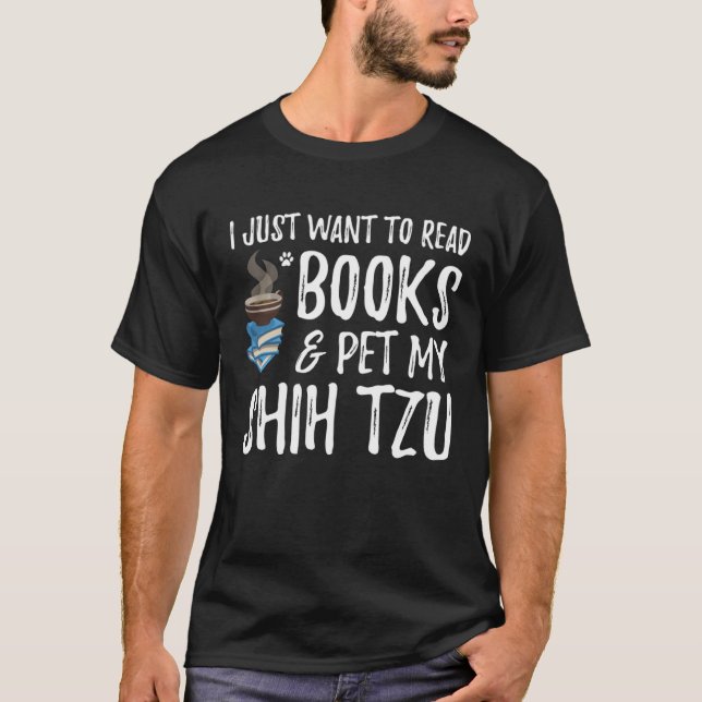 Camiseta Shih Tzu Avid Book Reader  Dog Mom (Anverso)