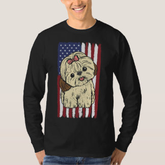 Camiseta Shih Tzu Bandera Estadounidense Patriótica 4 De Ju