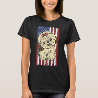 Camiseta Shih Tzu Bandera Estadounidense Patriótica 4 De Ju