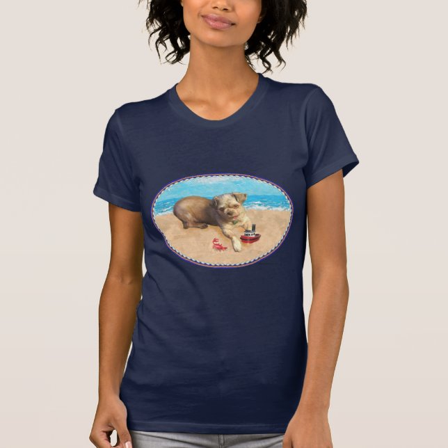 Camiseta Shih Tzu Beach Tugboat T-Shirt (Anverso)