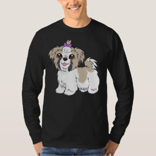 Camiseta Shih Tzu (blanco plateado y amplificador)