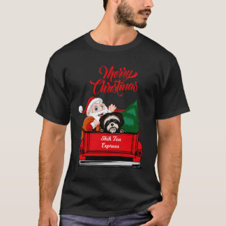 Camiseta Shih Tzu, Camisas De Perro, Con Papá Noel En La Co
